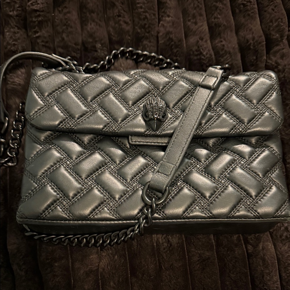 Kurt Geiger Quilted Silver Crossbody Bag